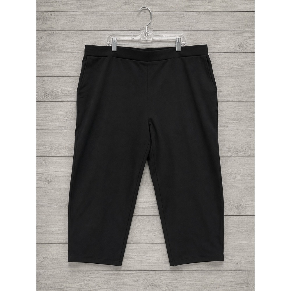 Susan Graver Modern Essentials Supreme Knit Stovepipe Pants Black Pull On 3X
